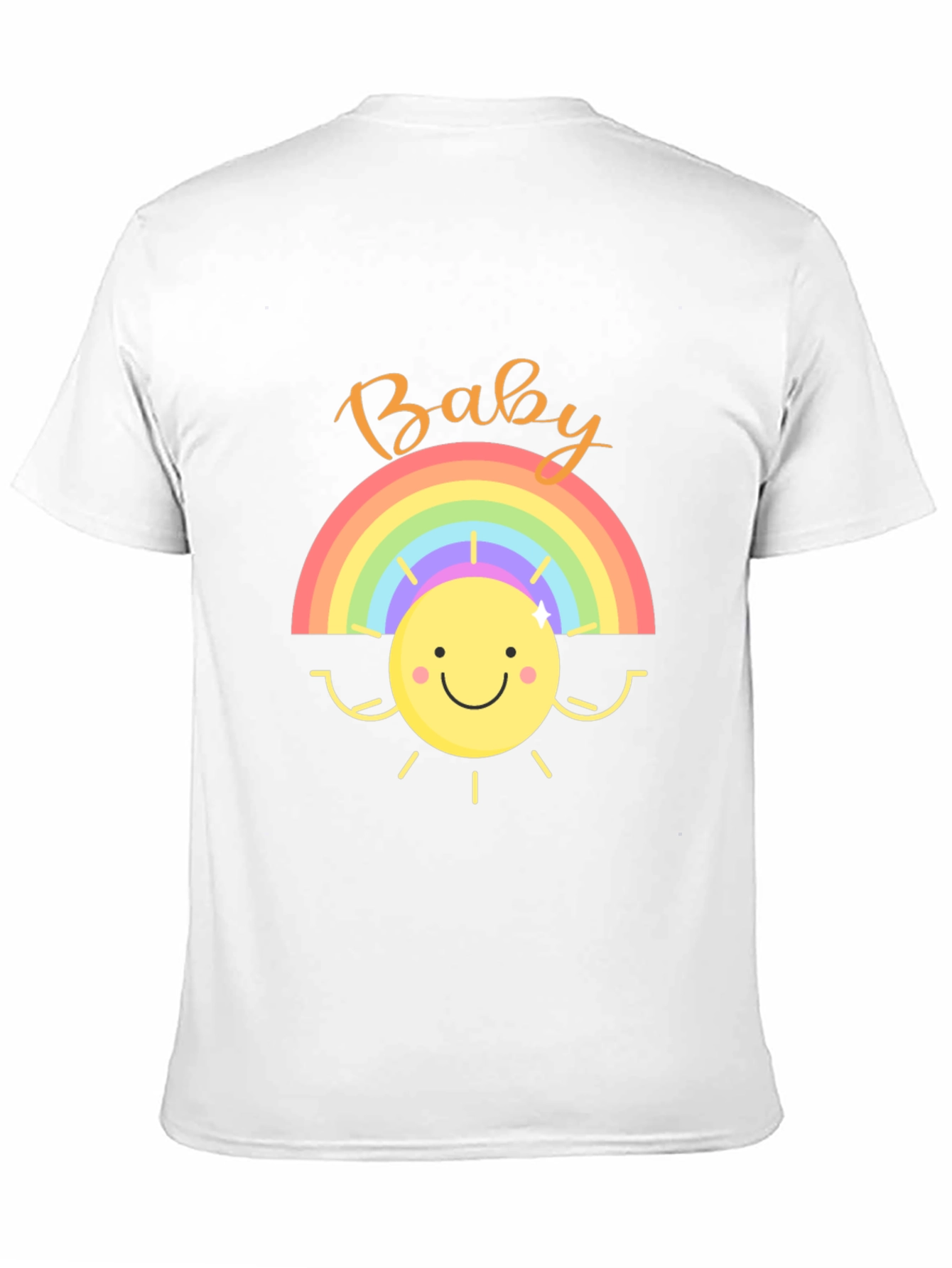 Baby Rainbow Sun Graphic Tee - Black Cotton Shirt - 11