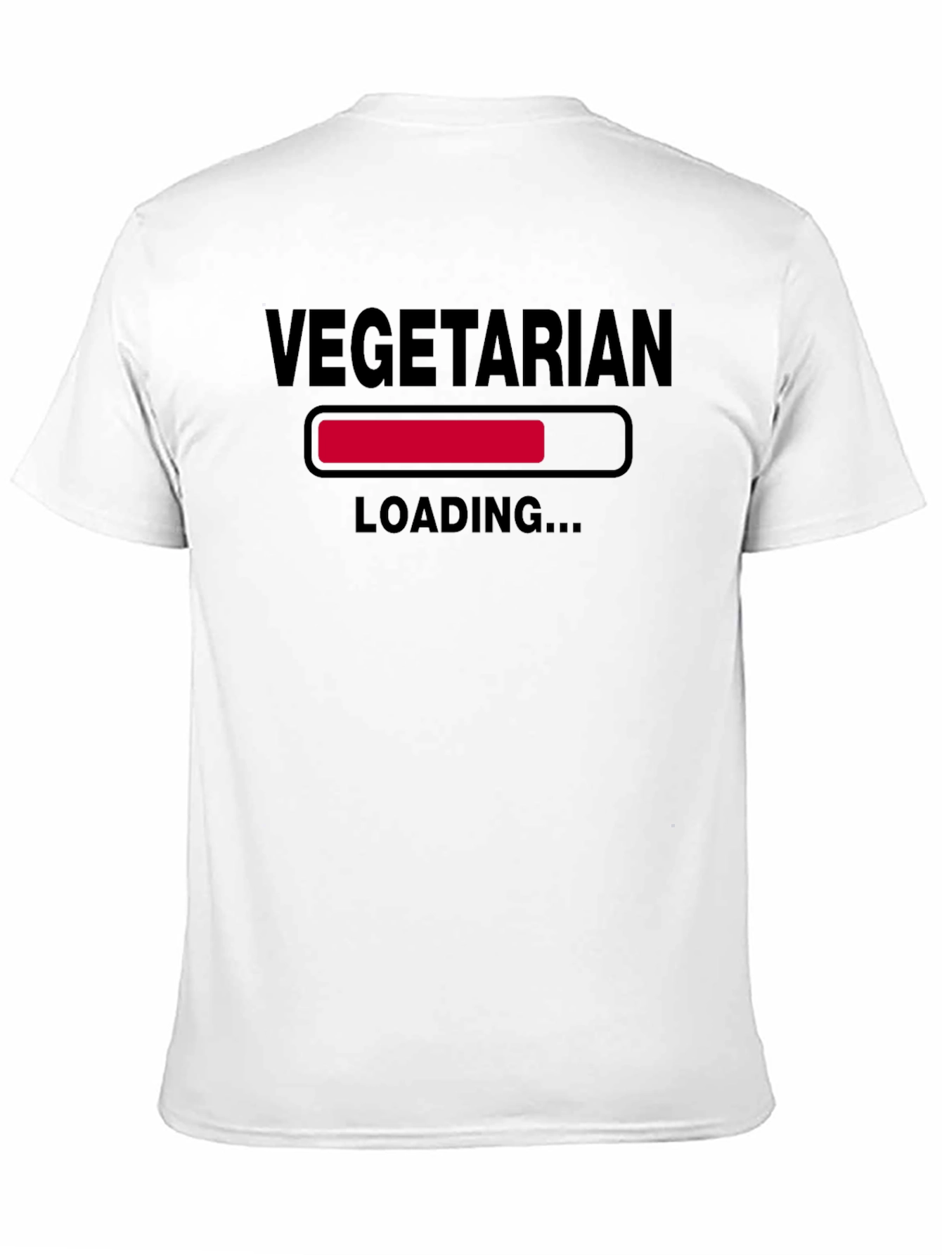 Black Vegetarian Loading T-Shirt - Funny Vegan Tee view 11
