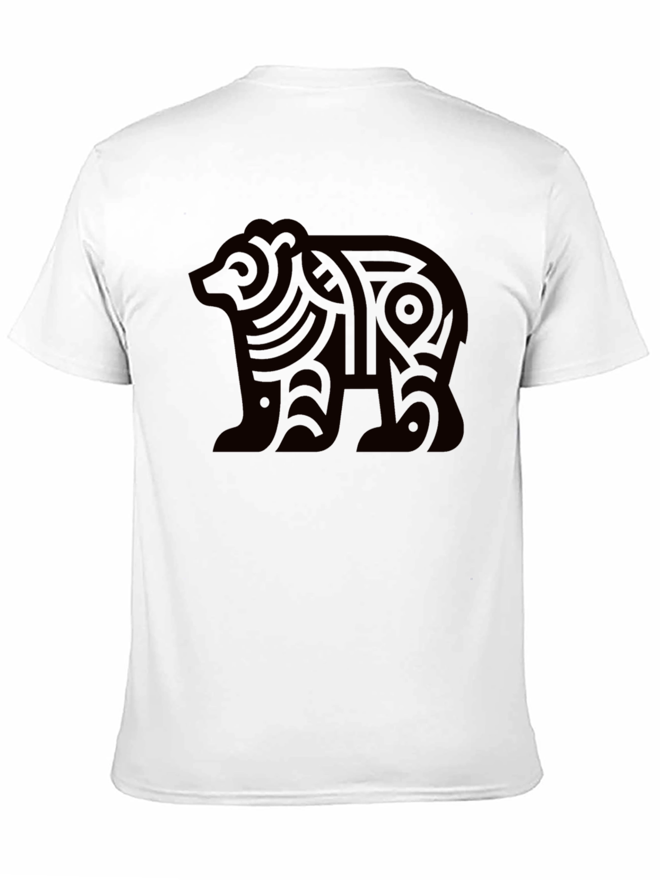 Black Tribal Bear Graphic Tee - Modern Black T-Shirt view 11