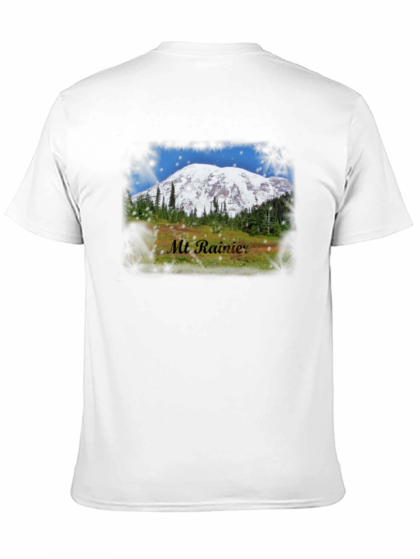 Black Mt. Rainier Graphic T-Shirt - Nature Inspired Tee view 11