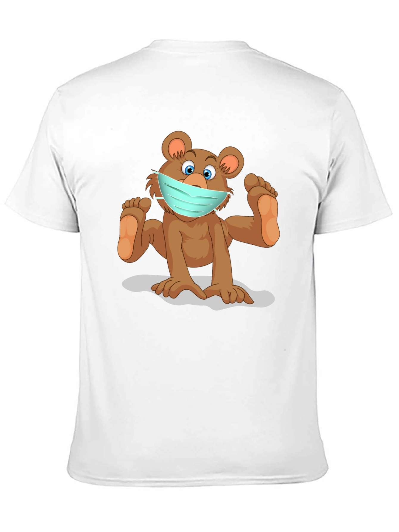 Black Bear Wearing Face Mask Graphic Tee view 11