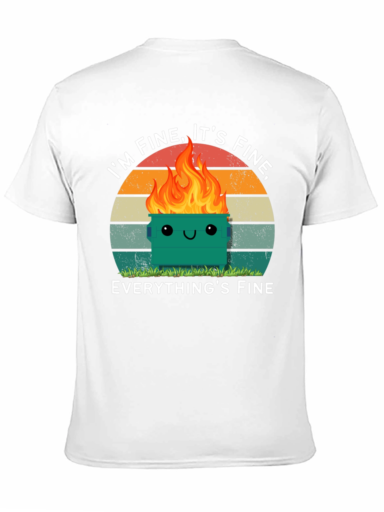 Black I'm Fine Dumpster Fire T-Shirt - Everything's Fine Meme Tee view 11