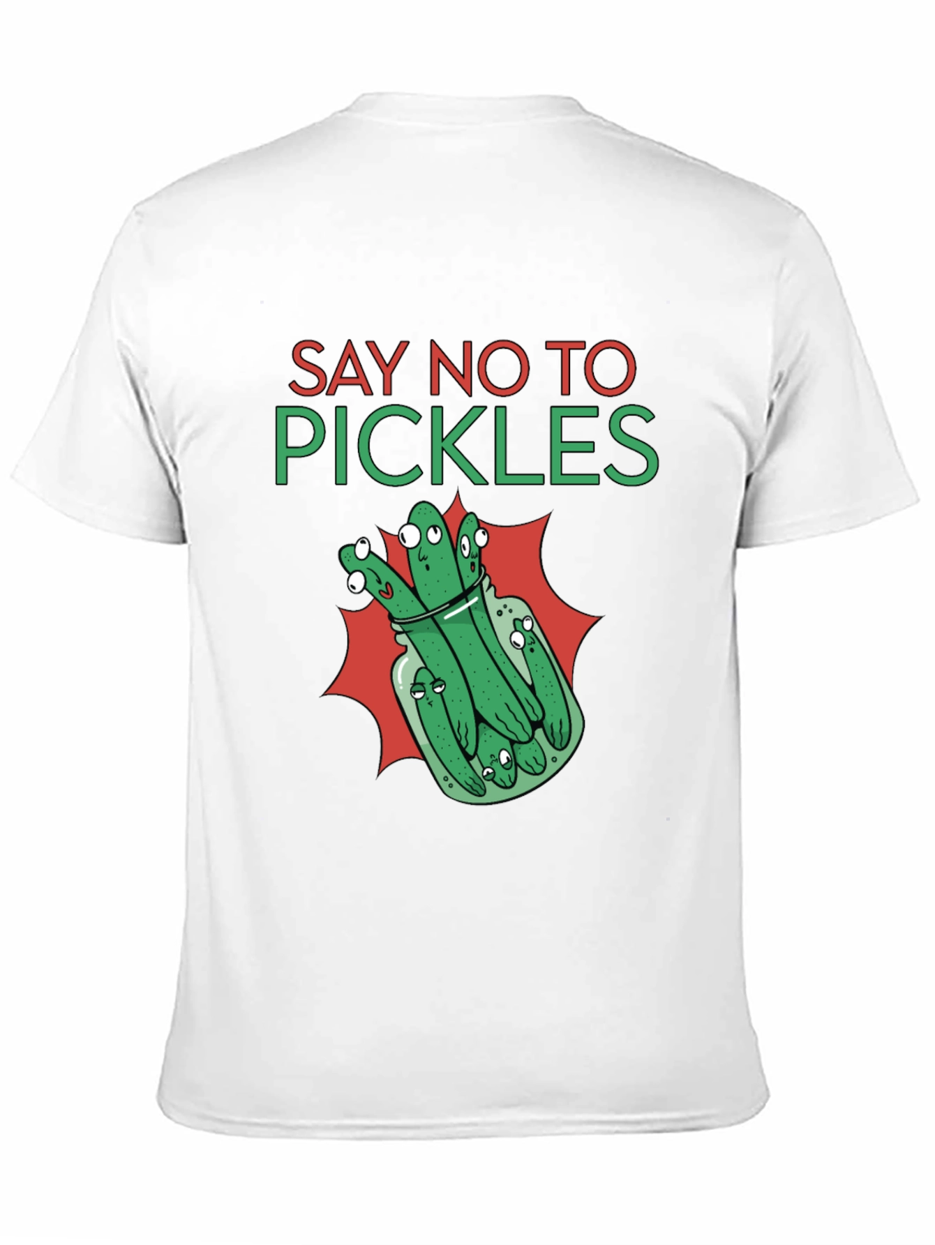 Black Say No to Pickles Funny Graphic T-Shirt view 11