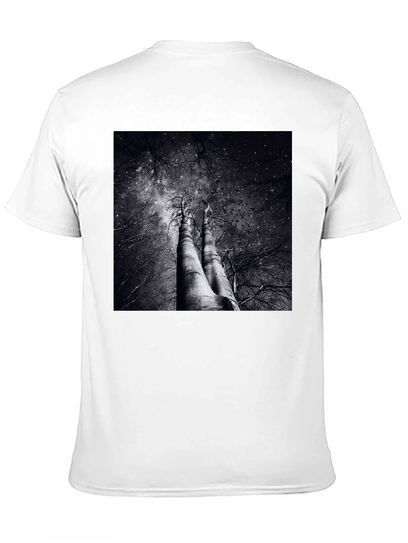 Black Abstract Tree Graphic Tee - Black Cotton Blend view 11