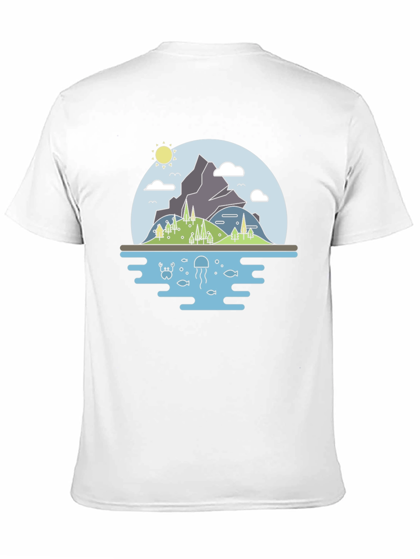 Black Nature Graphic Tee - Mountain & Sea Black T-Shirt view 11