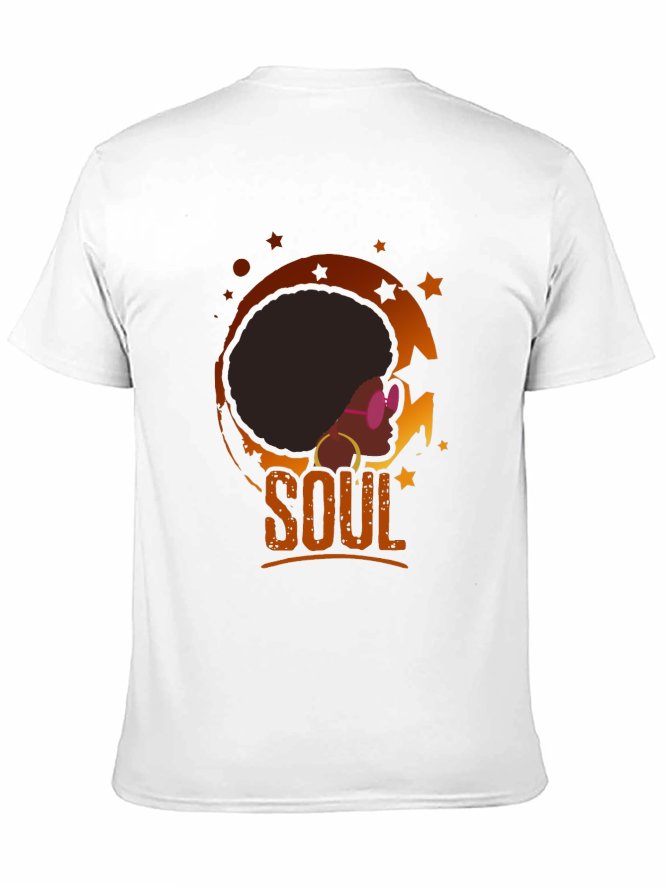 Black Soulful Afro T-Shirt - Retro Black Tee view 11