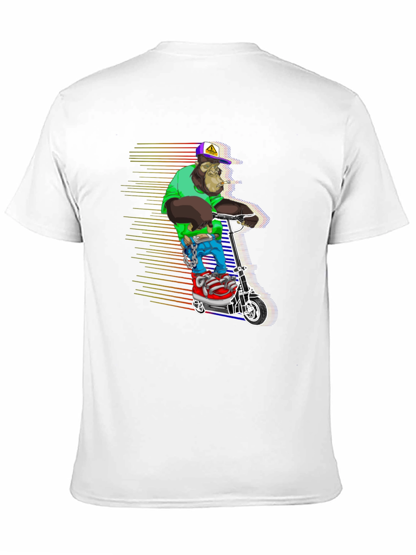 Black Cool Ape Scooter Graphic Tee - Black view 11