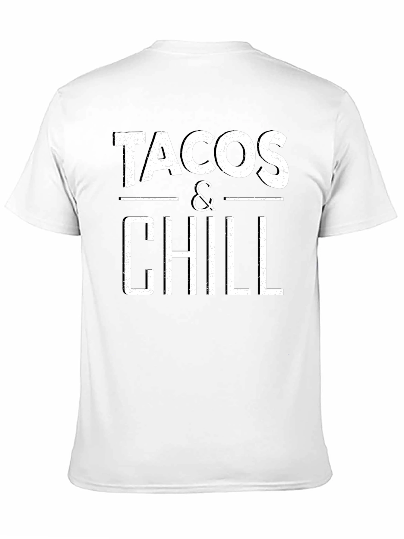 Black Tacos & Chill Graphic Tee - Black Cotton T-Shirt view 11