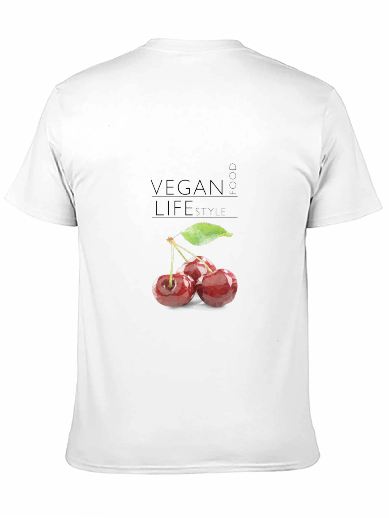 Black Vegan Cherry T-Shirt: Food Lifestyle Tee view 11