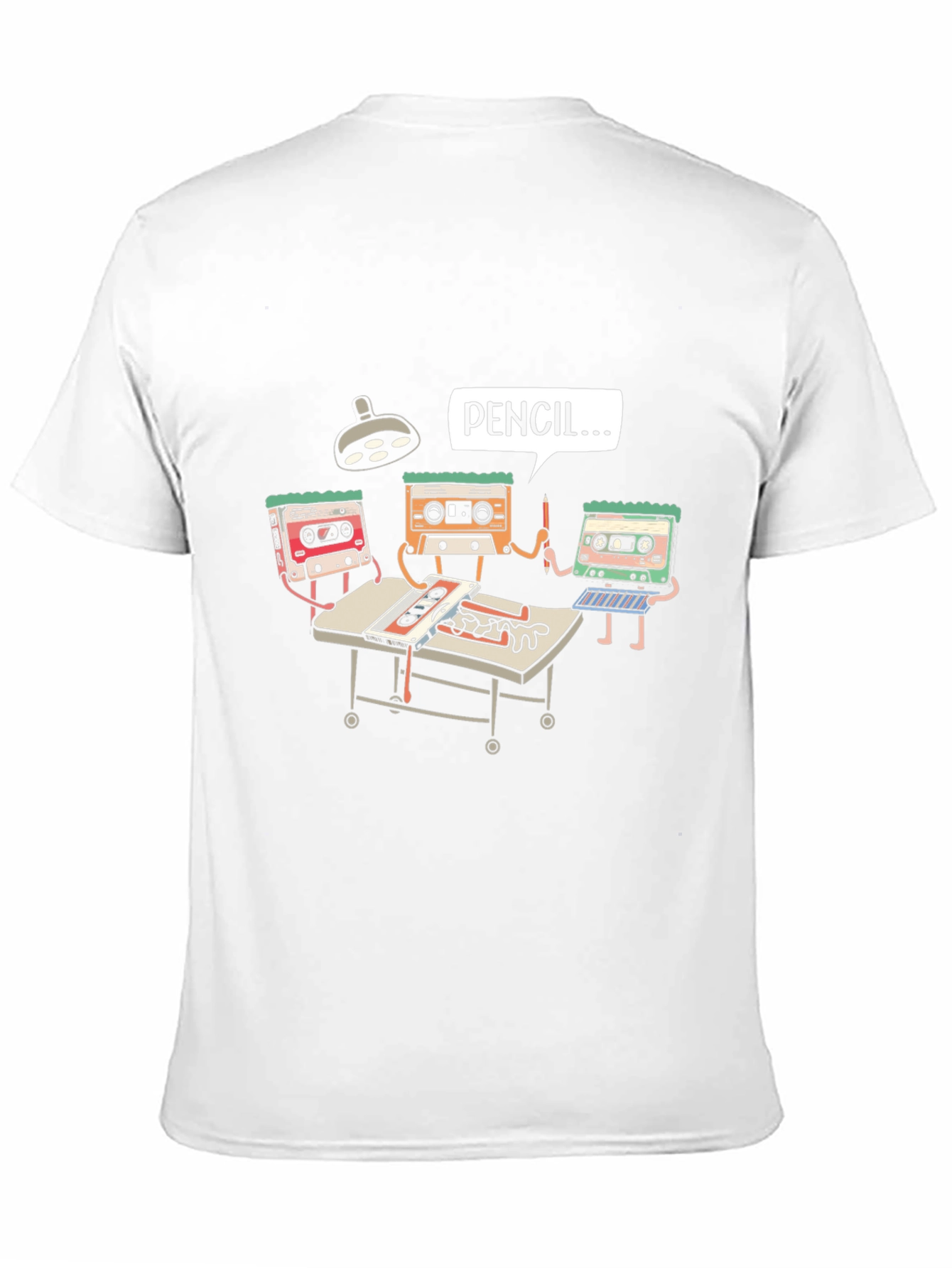 Black Cassette Tape Surgery T-Shirt - Funny Graphic Tee view 11