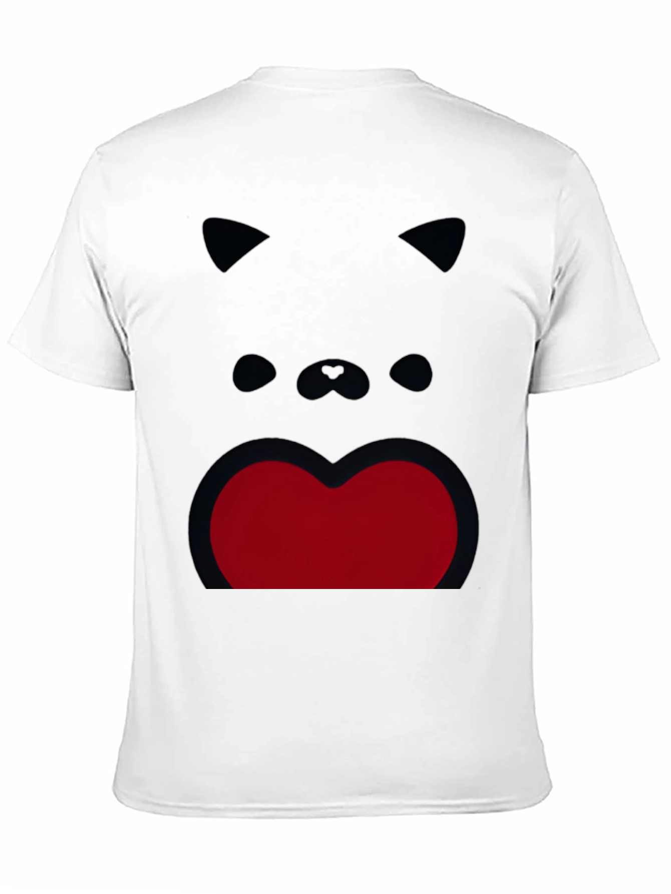 Black Funny Cat Face Graphic Print Black T-Shirt view 11