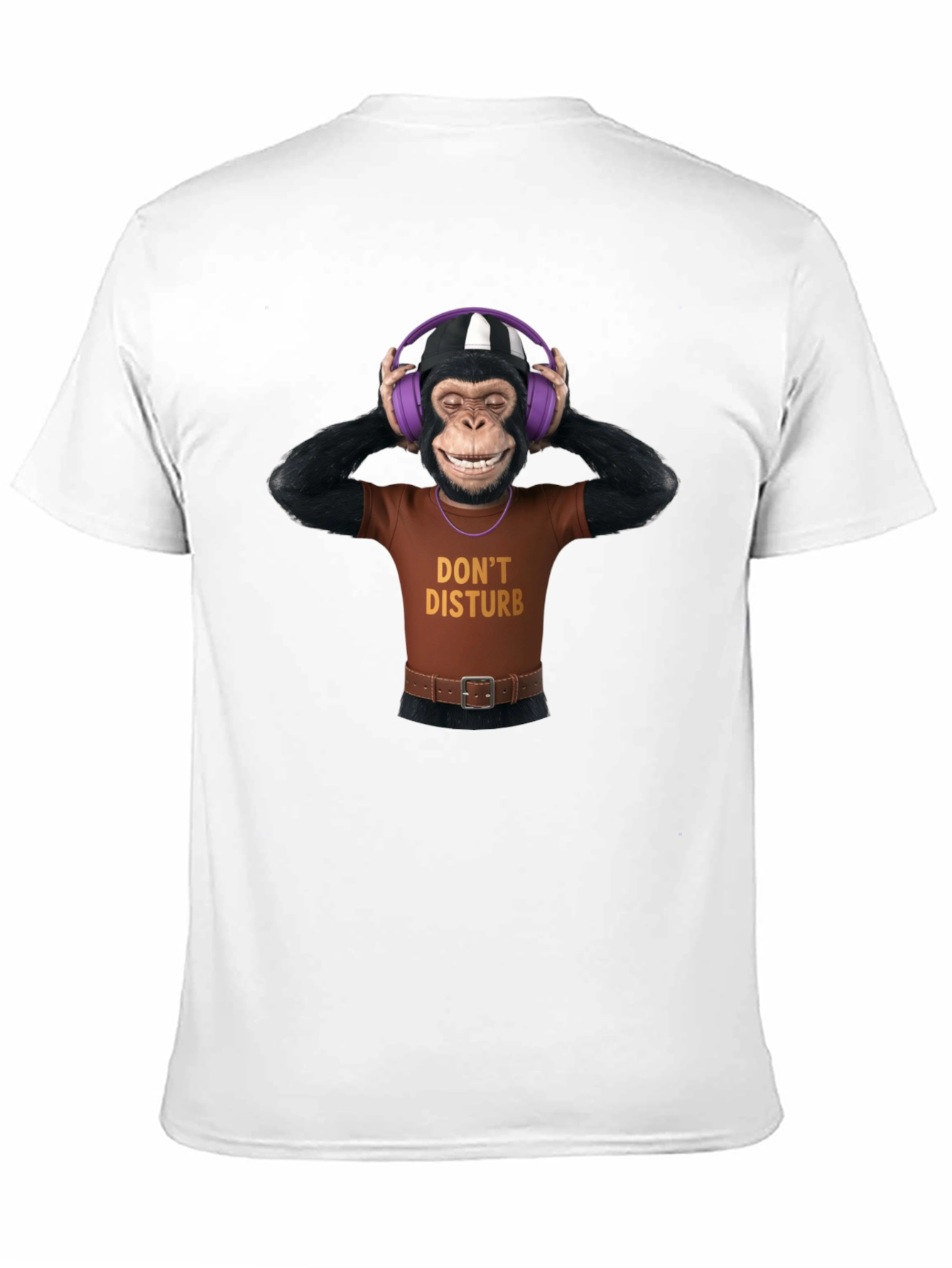 Black Funny Monkey Graphic T-Shirt - Don't Disturb view 11