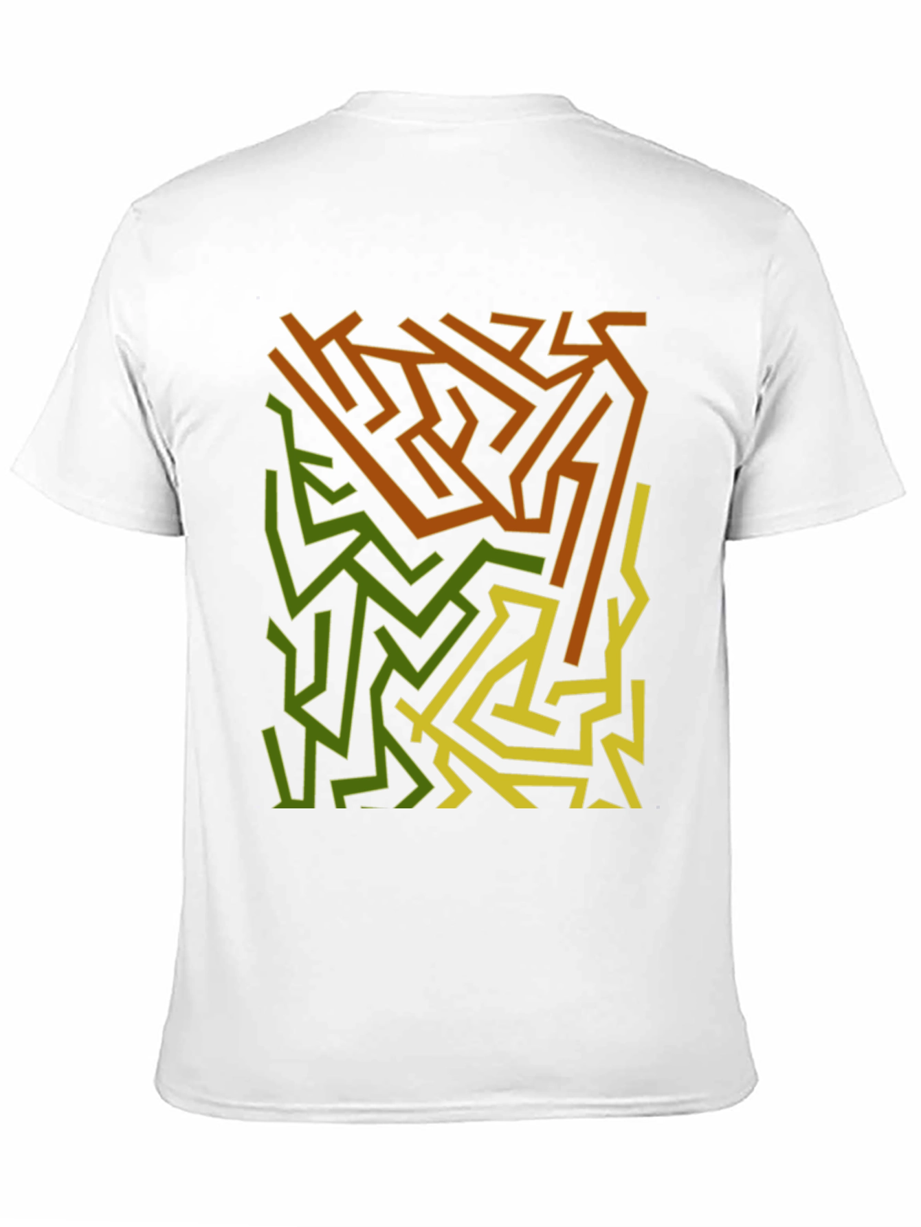 Black Abstract Maze Graphic Print Black T-Shirt view 11