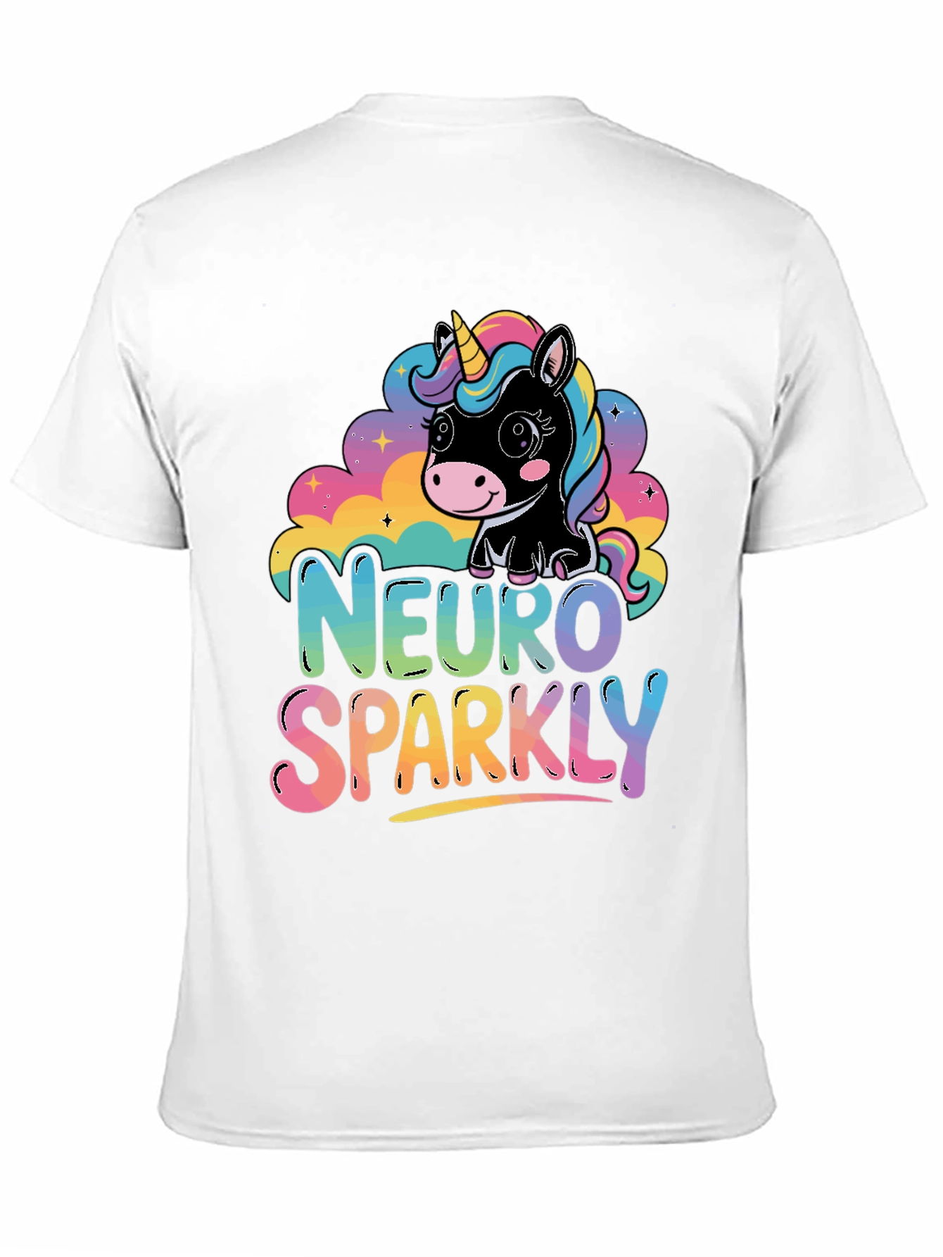 Black Neuro Sparkly Unicorn Graphic Tee view 11
