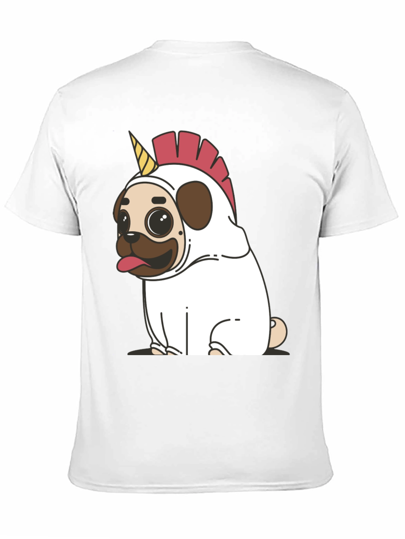 Black Unicorn Pug Black T-Shirt - Quirky & Fun! view 11
