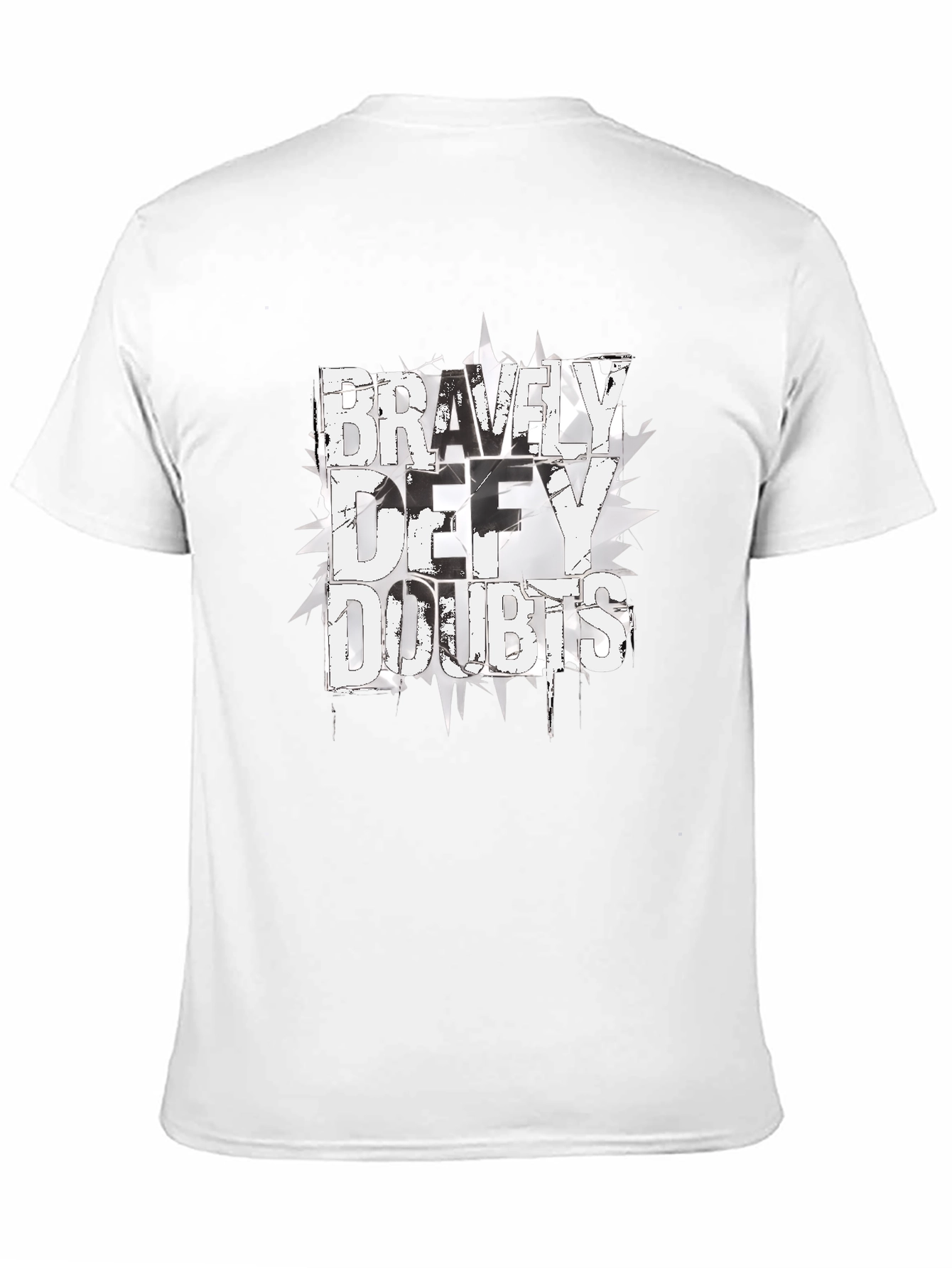 Black Bravely Defy Doubts Graphic Tee - Black Cotton T-Shirt view 11