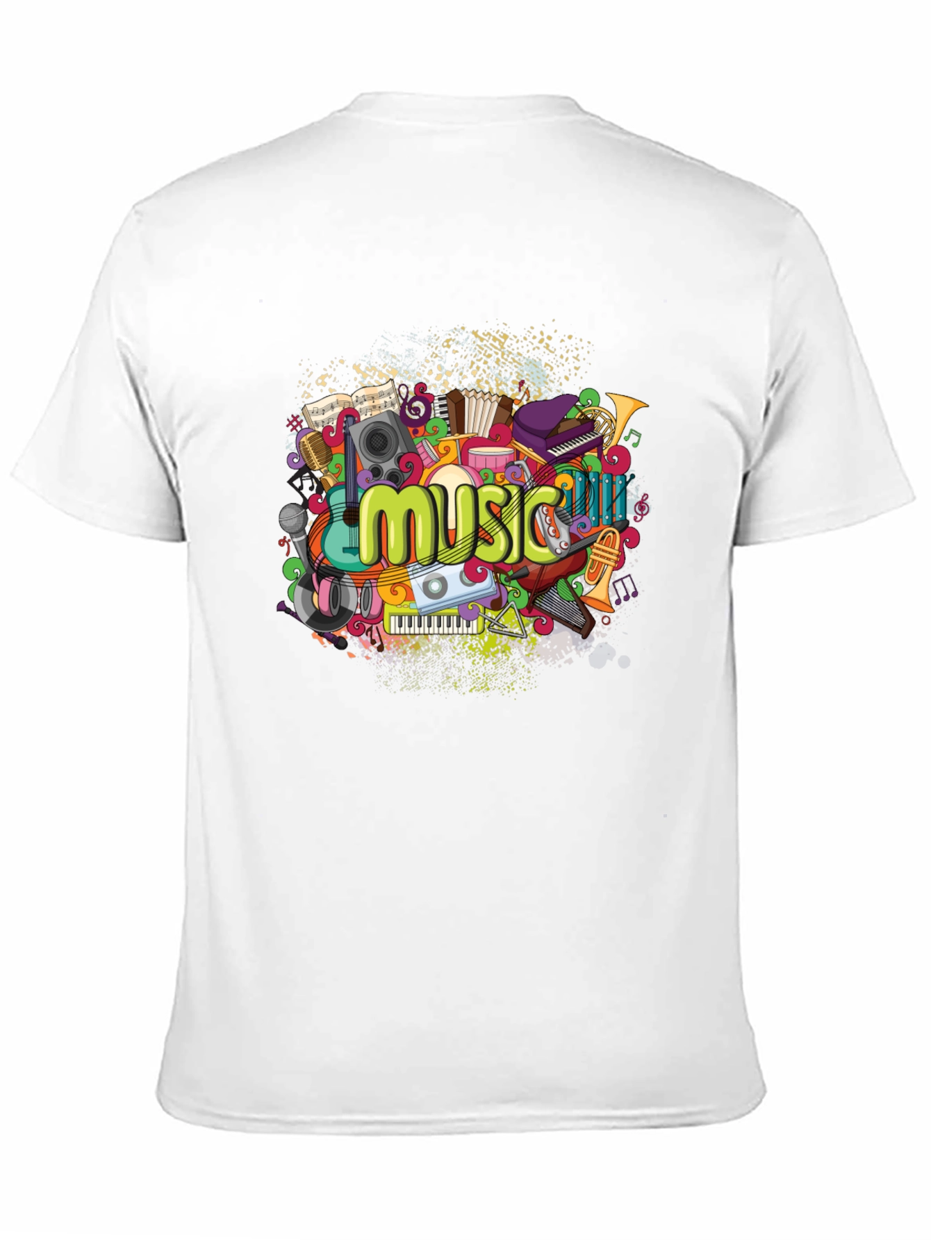 Black Music Lover's T-Shirt - Black Cotton Graphic Tee view 11