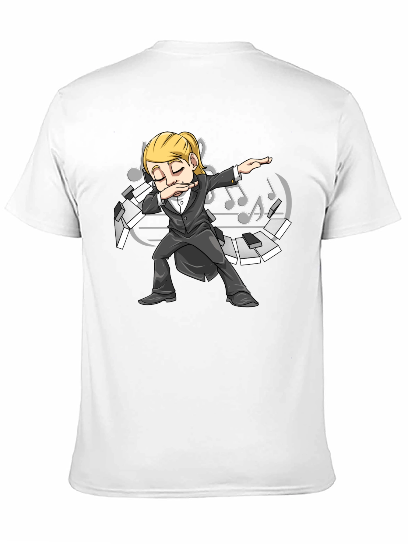 Black Dabbing Pianist T-Shirt - Music Lover Tee view 11