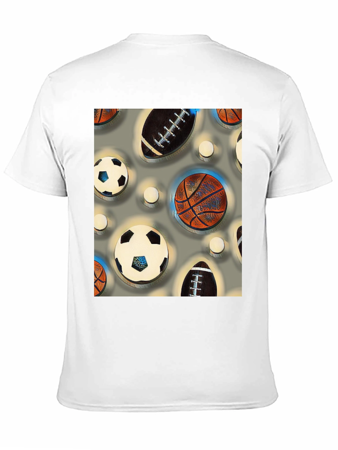 Black Sports Balls Patterned Tee view 11