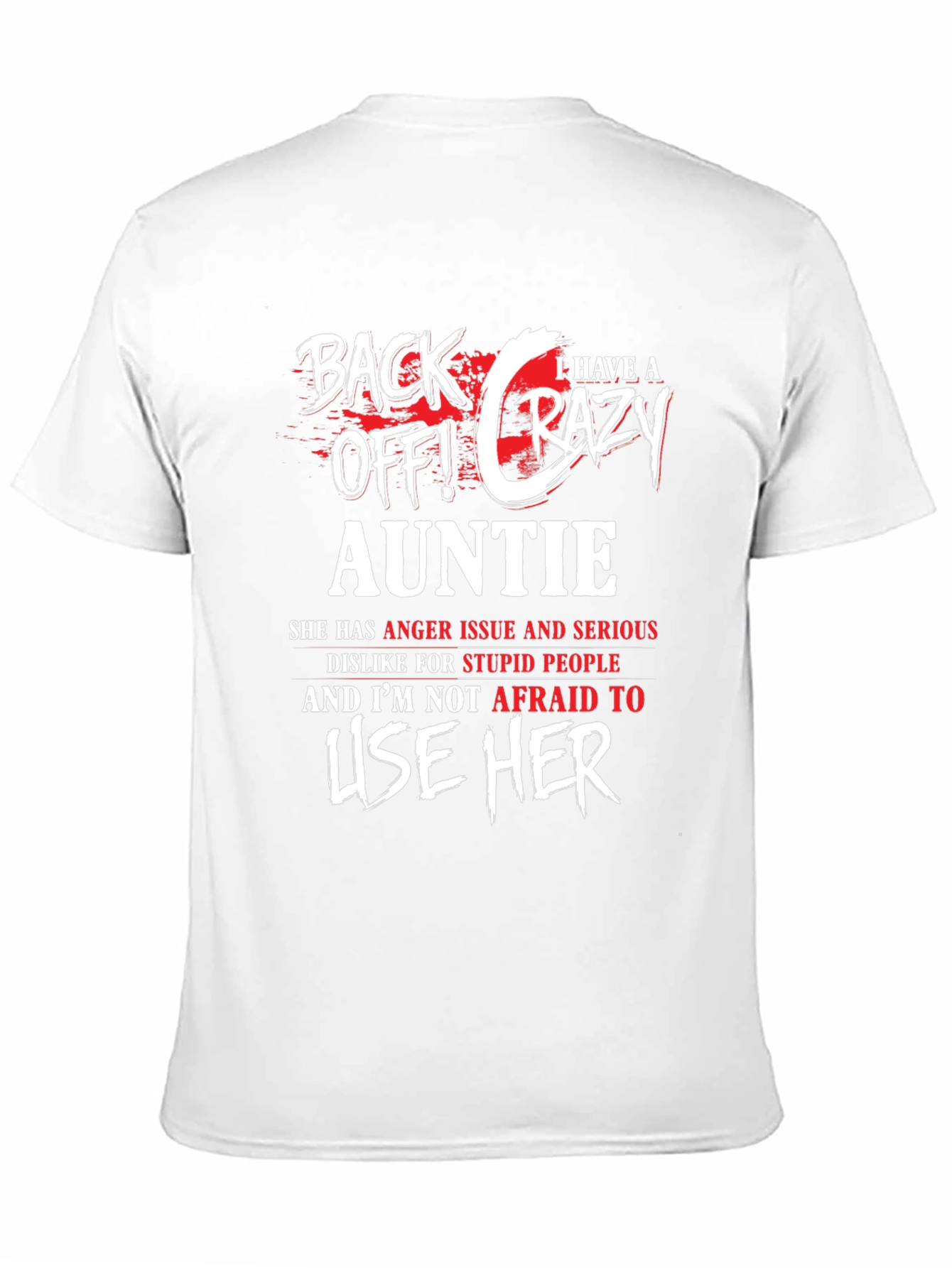 Black Back Off! Crazy Auntie Graphic Tee - Black view 11