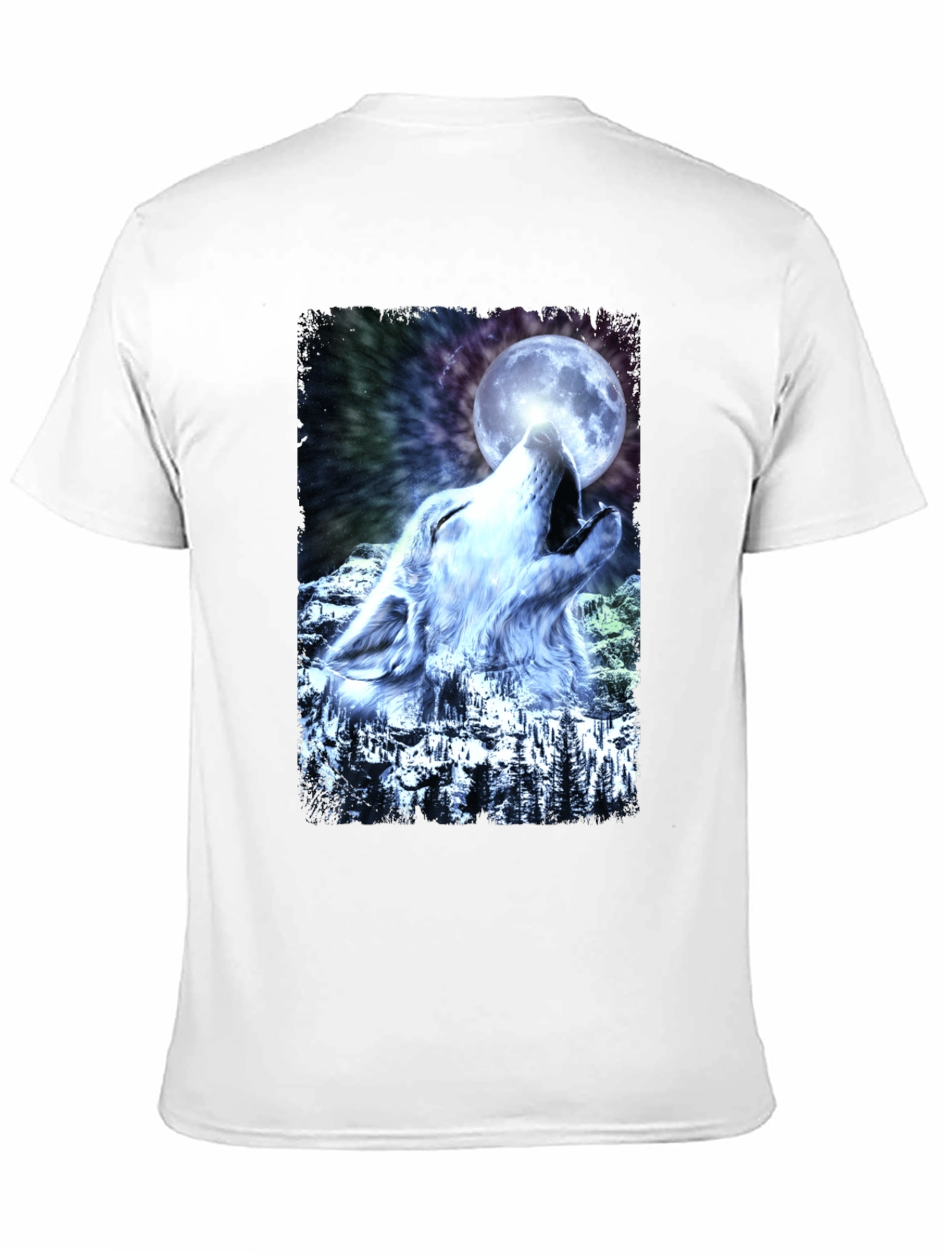 Black Wolf Howling Moon Graphic T-Shirt - Cool Design view 11