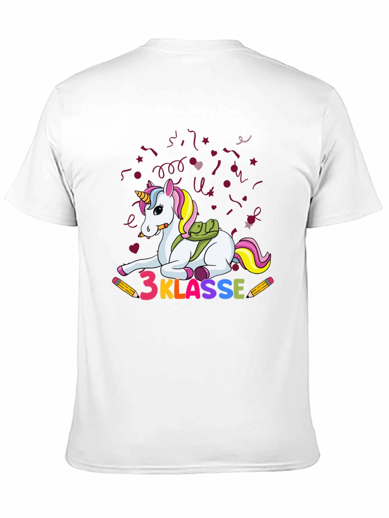 Black Cute Unicorn 3 Klasse T-Shirt view 11