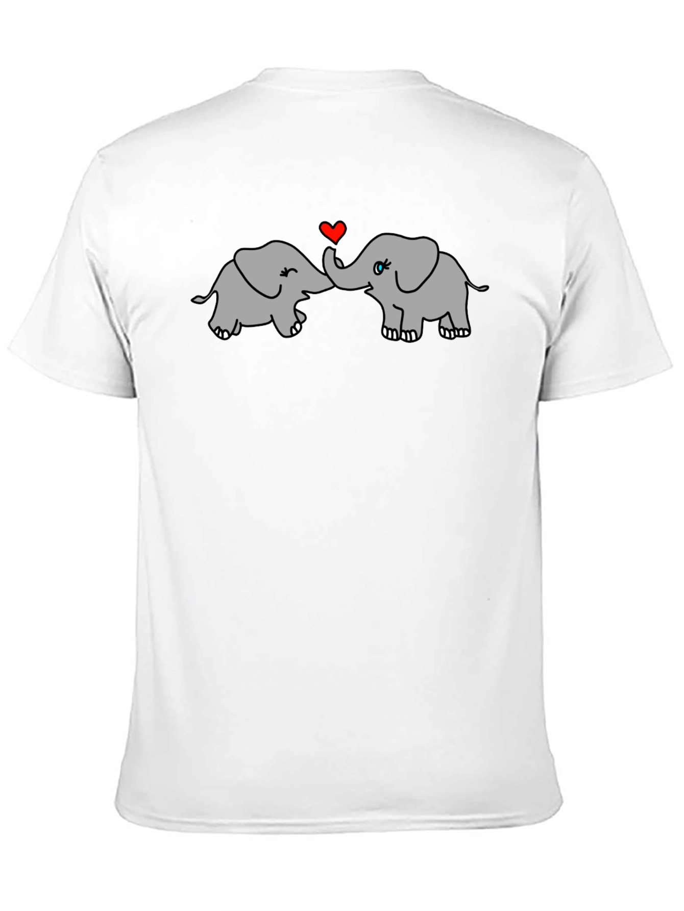 Black Elephant Love T-Shirt - Cute Animal Graphic Tee view 11