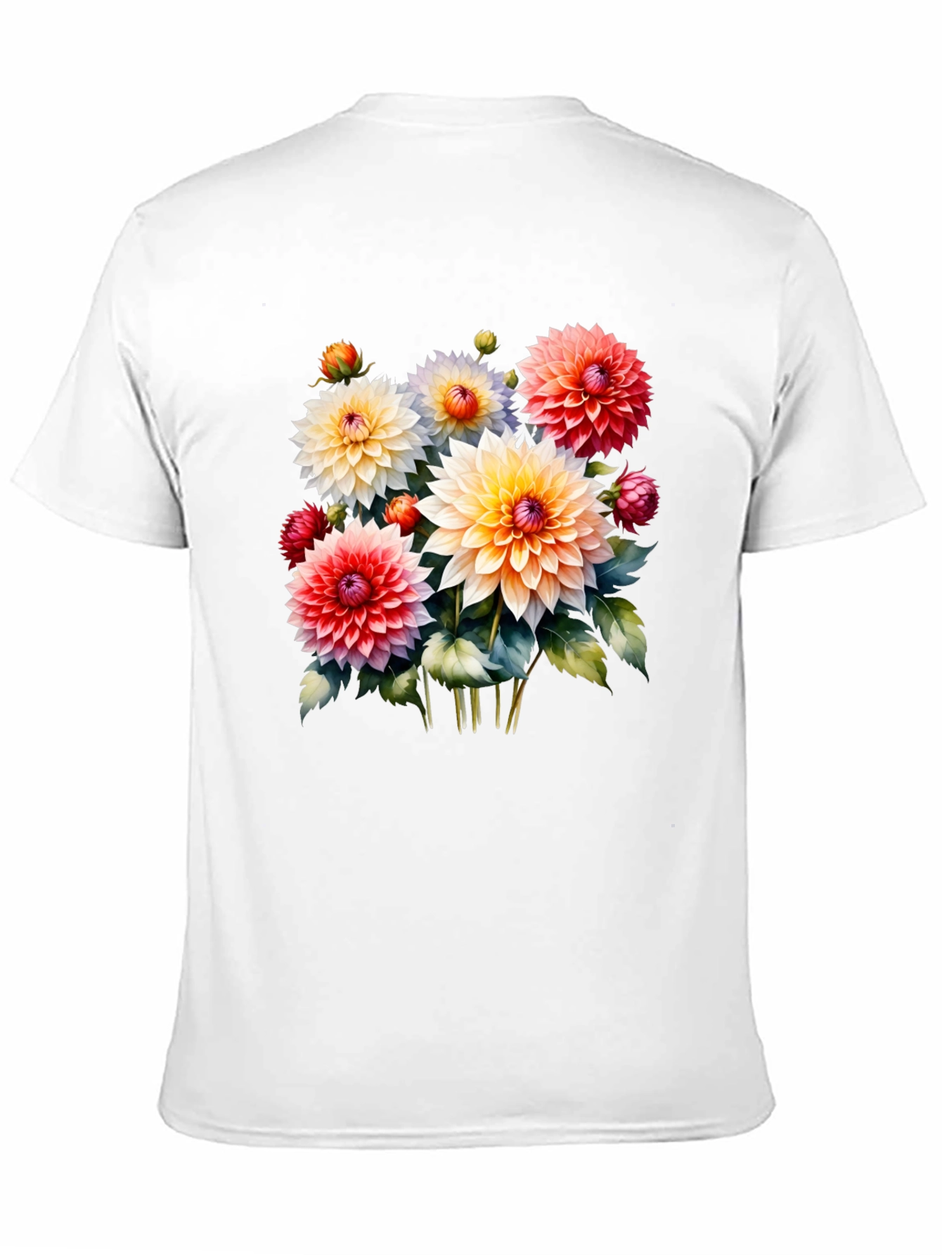 Black Floral Graphic Tee - Colorful Dahlia Design view 11