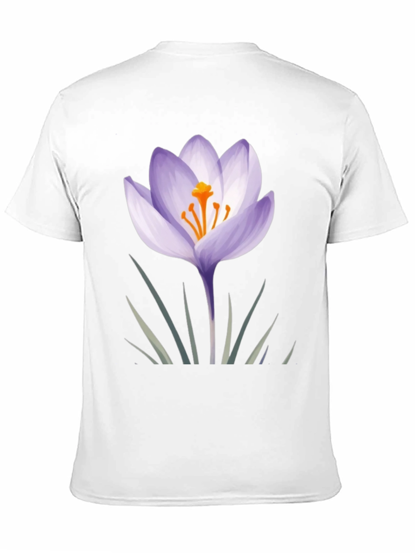 Black Crocus Flower Graphic Black T-Shirt view 11