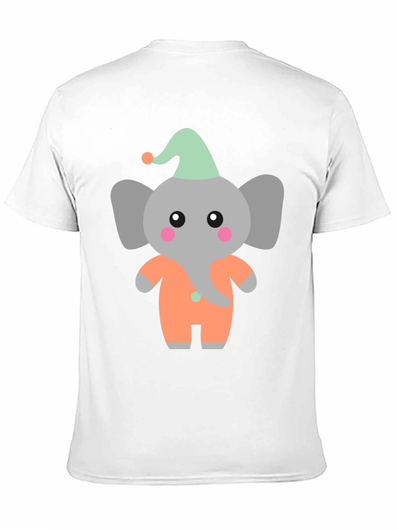 Black Cute Elephant Cartoon Black T-Shirt view 11