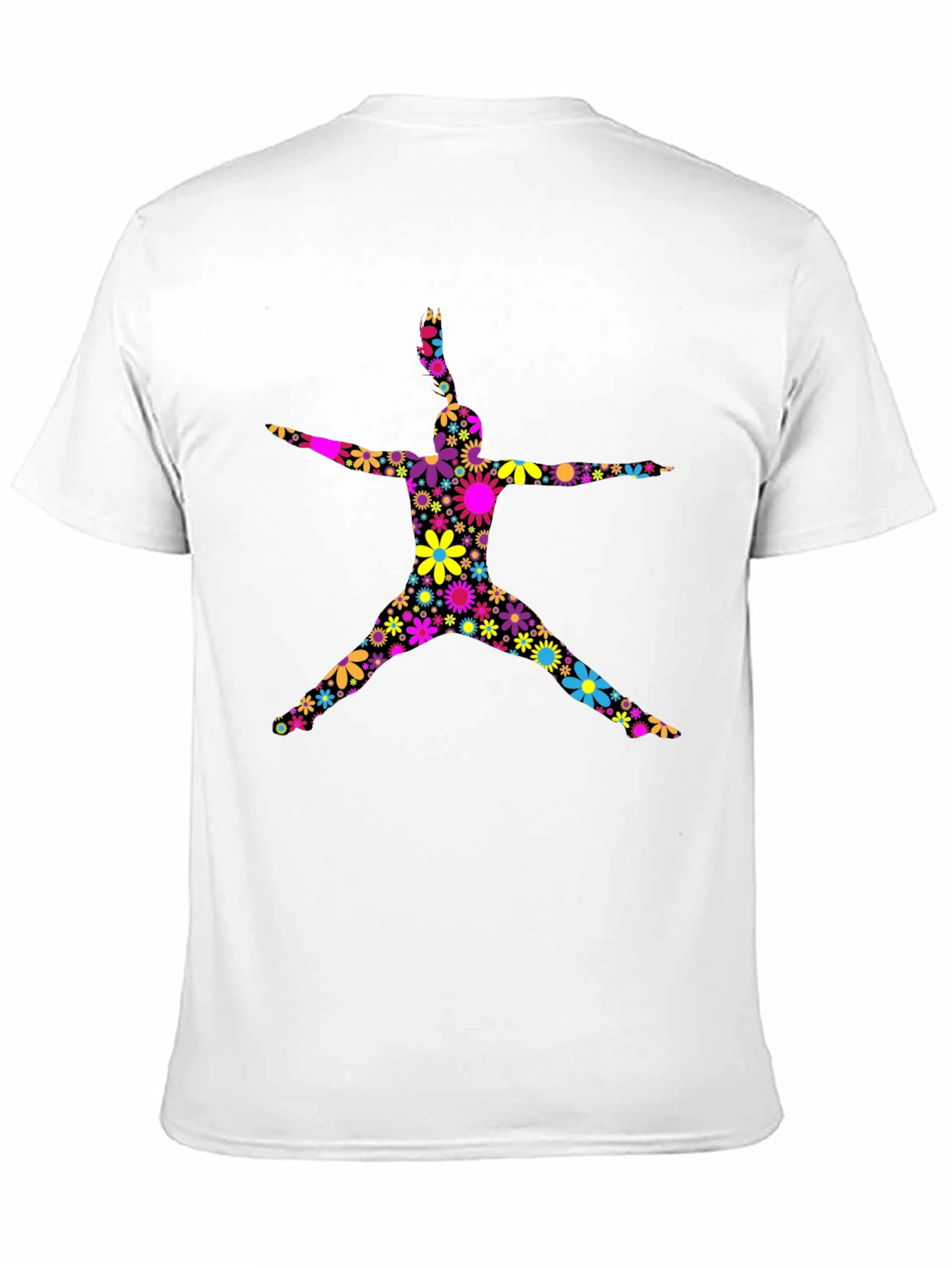 Black Floral Jumping Man Black T-Shirt view 11