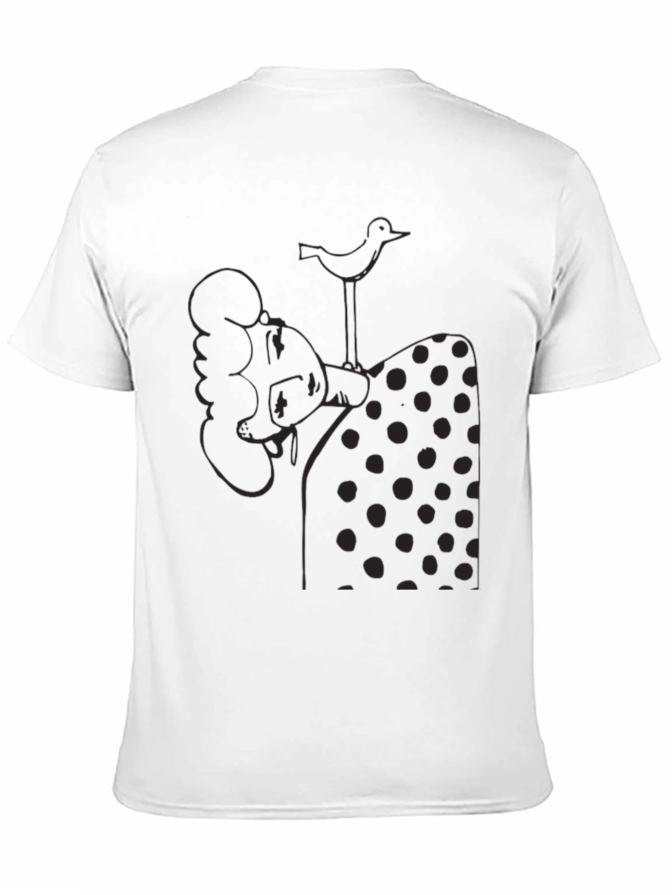 Black Unique Graphic T-Shirt - Quirky Bird Art view 11