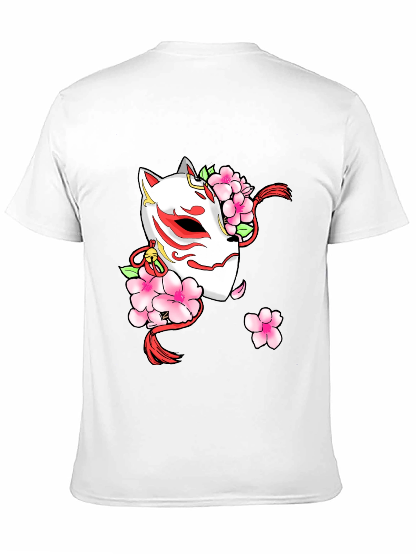 Black Sakura Kitsune Mask Graphic Tee - Black view 11