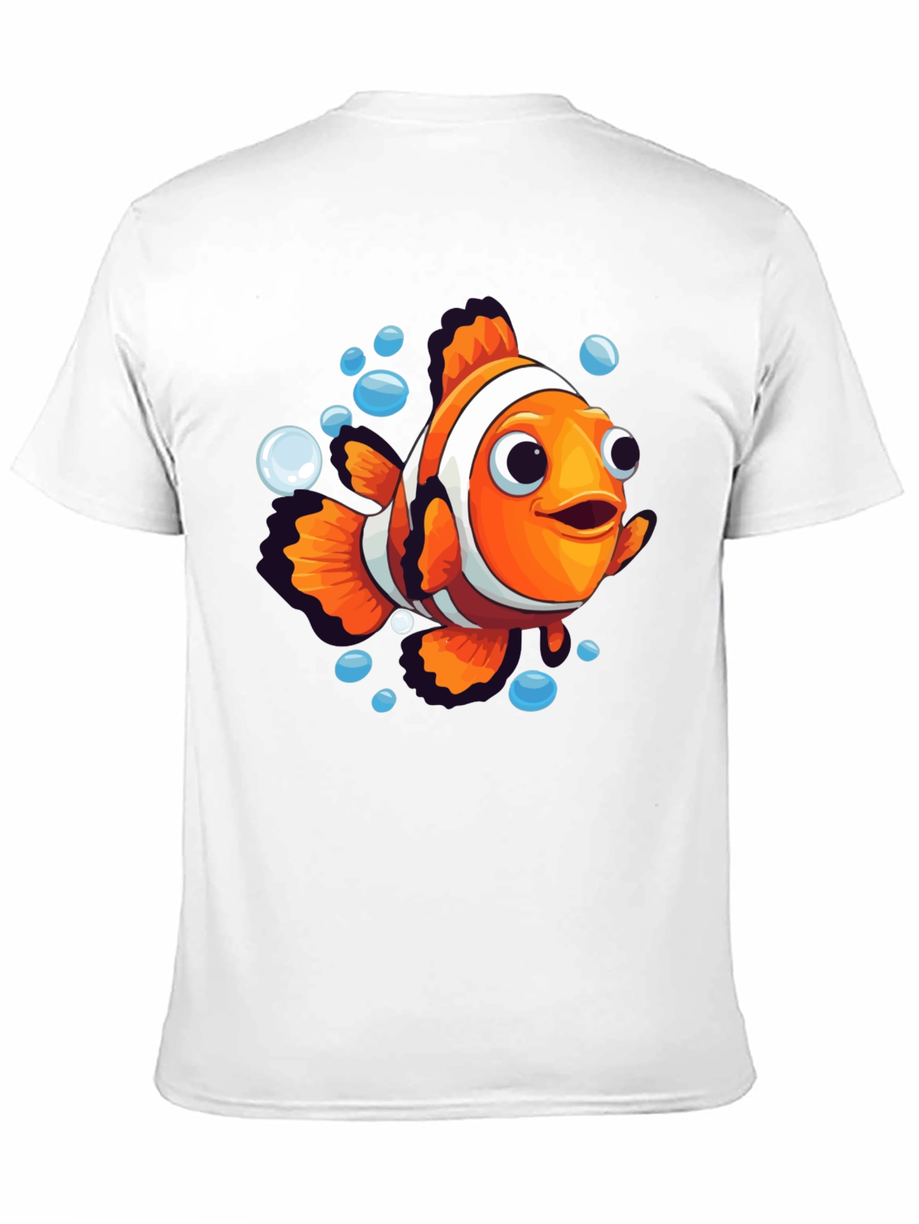 Black Cartoon Clownfish Graphic Tee - Soft Black Cotton view 11