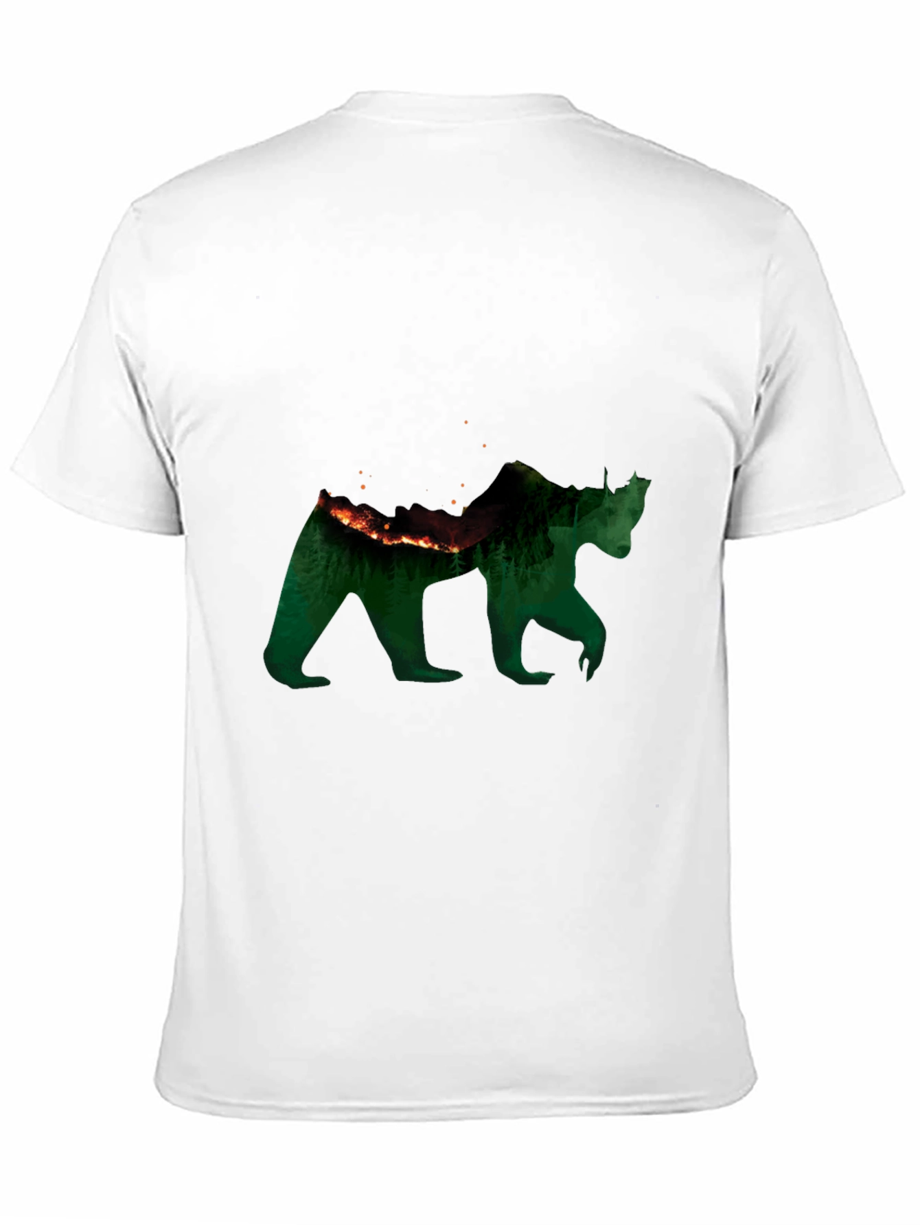 Black Nature Bear Graphic Tee - Black Crewneck view 11