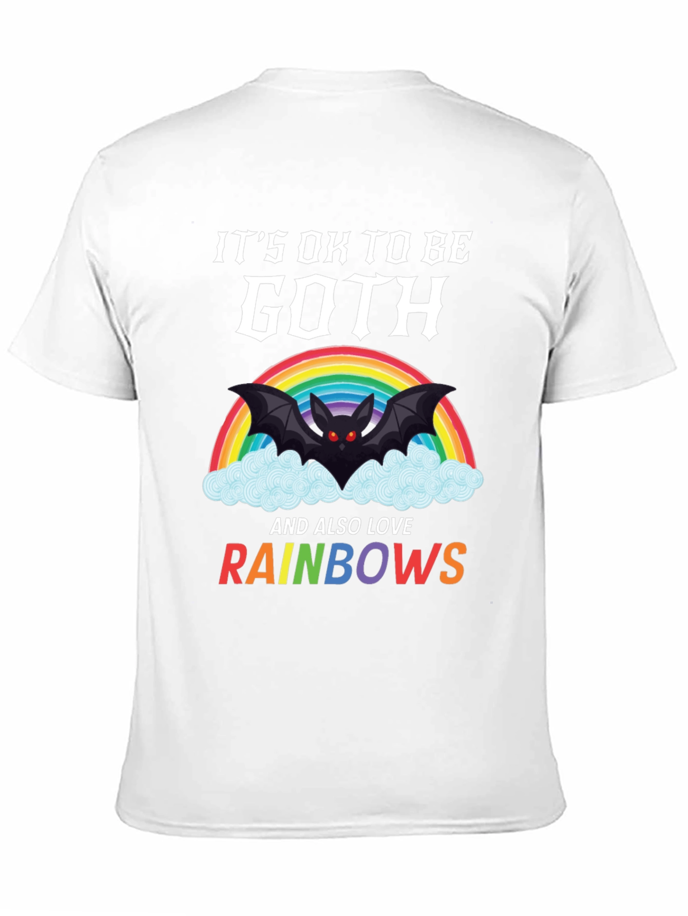 Black Goth & Rainbows Graphic T-Shirt - Soft Cotton Tee view 11