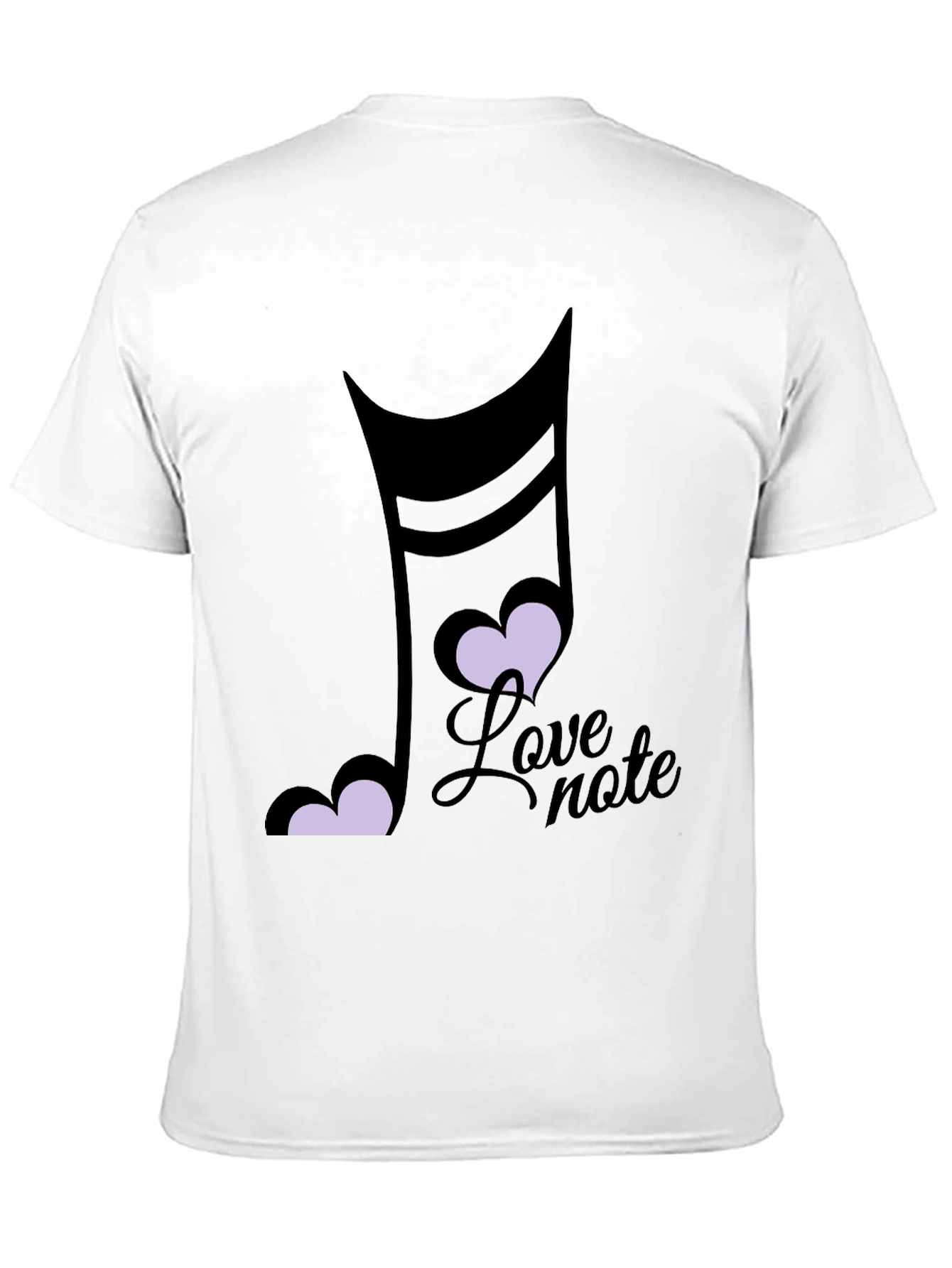 Love Note Music Heart Graphic Black T-Shirt - 11