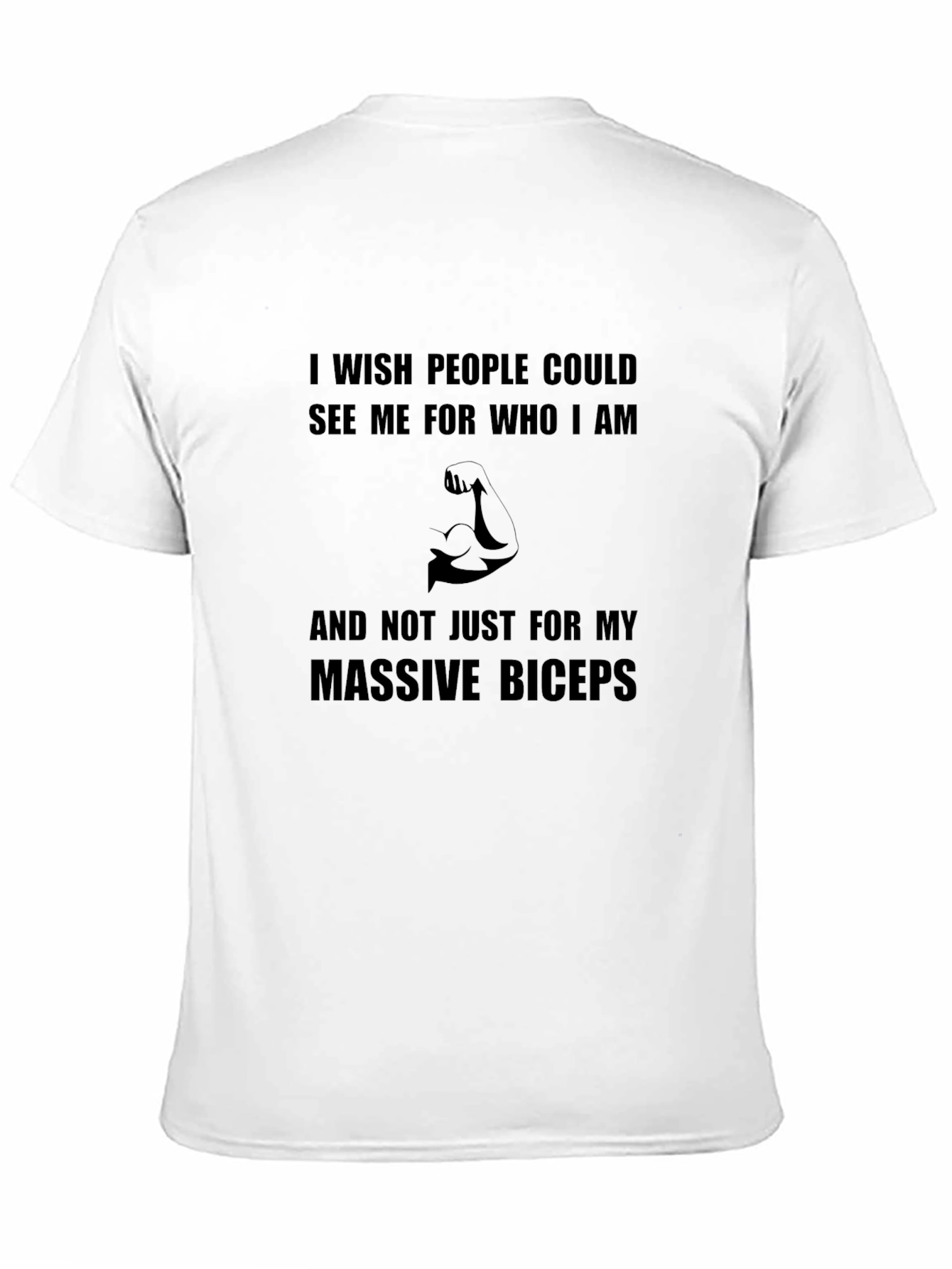 Black Massive Biceps Funny Graphic T-Shirt view 11