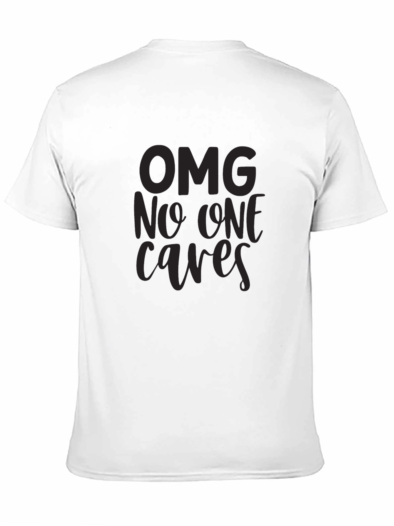 Black OMG No One Cares Graphic T-Shirt - Black view 11