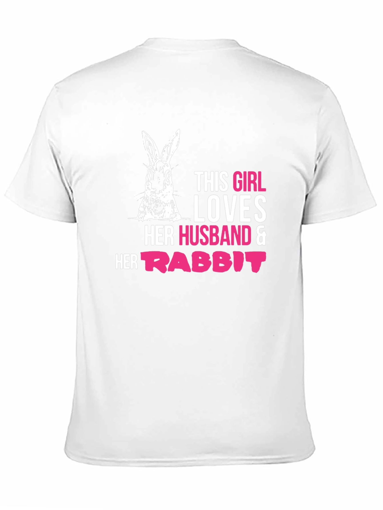 Black Girl Loves Husband and Rabbit T-Shirt view 11