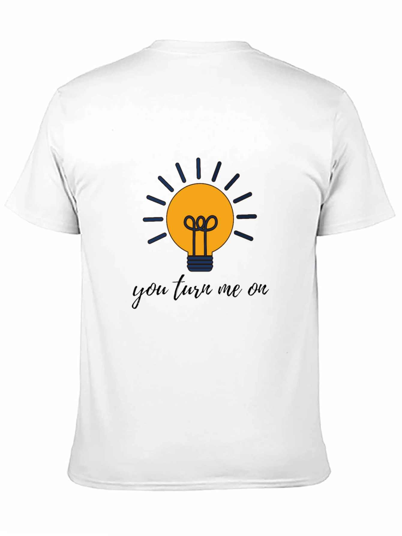 Black Humorous "You Turn Me On" Lightbulb Graphic Tee view 11