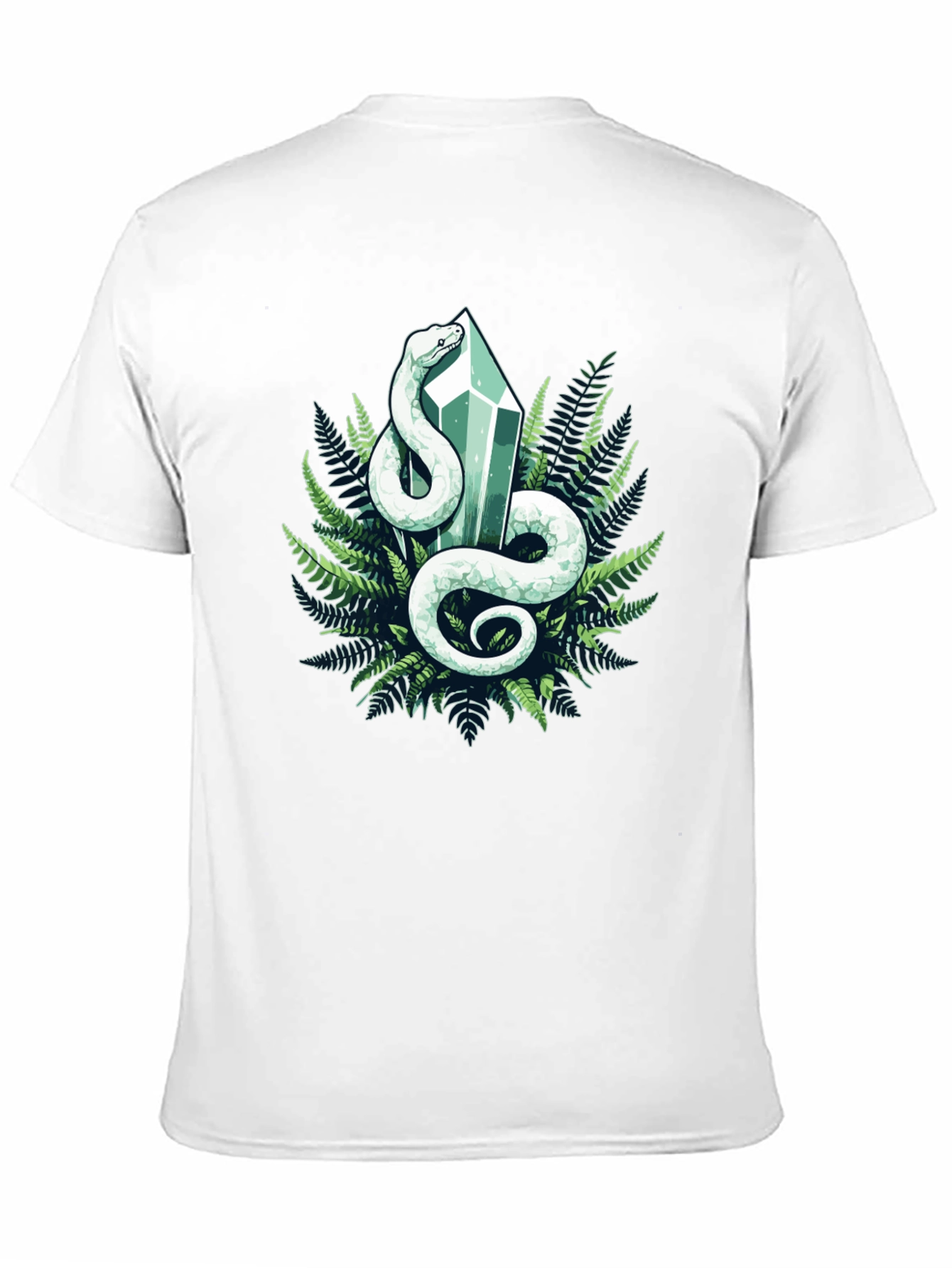 Black Snake and Crystal T-Shirt - Black Cotton Tee view 11