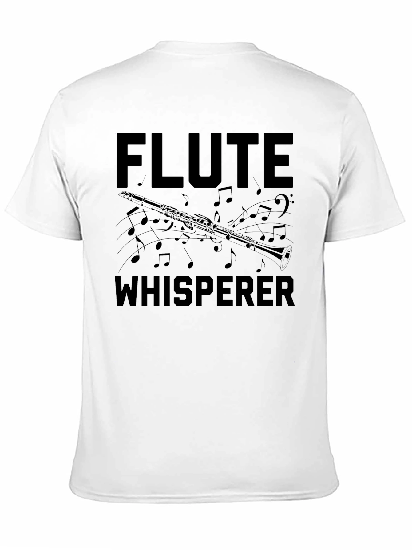 Black Flute Whisperer Black T-Shirt - Music Lover Tee view 11