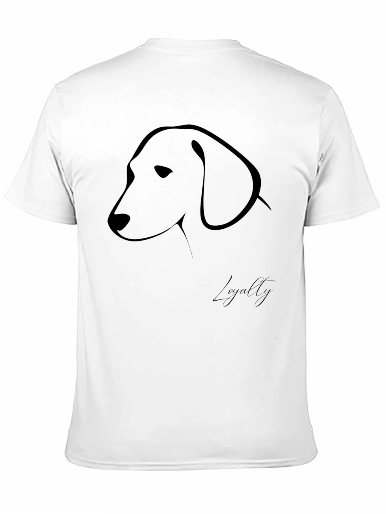 Black Minimalist Dog Outline Black T-Shirt view 11