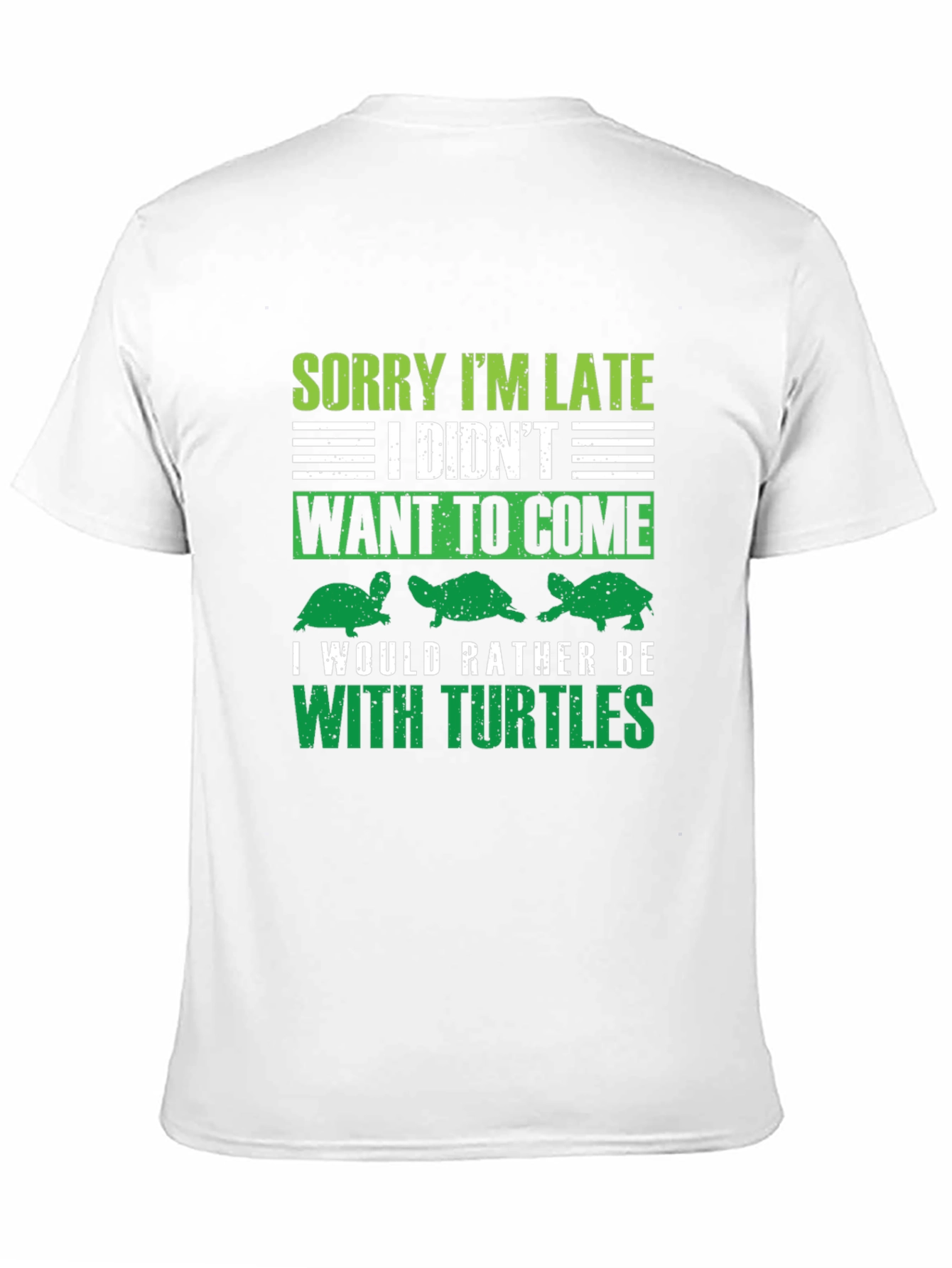 Black Sorry I'm Late Turtles T-Shirt view 11