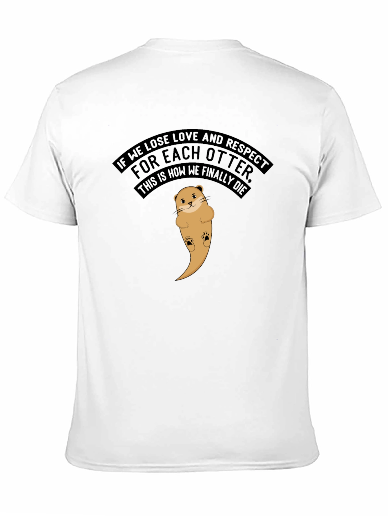 Black Otter Love T-Shirt - Funny Graphic Tee view 11