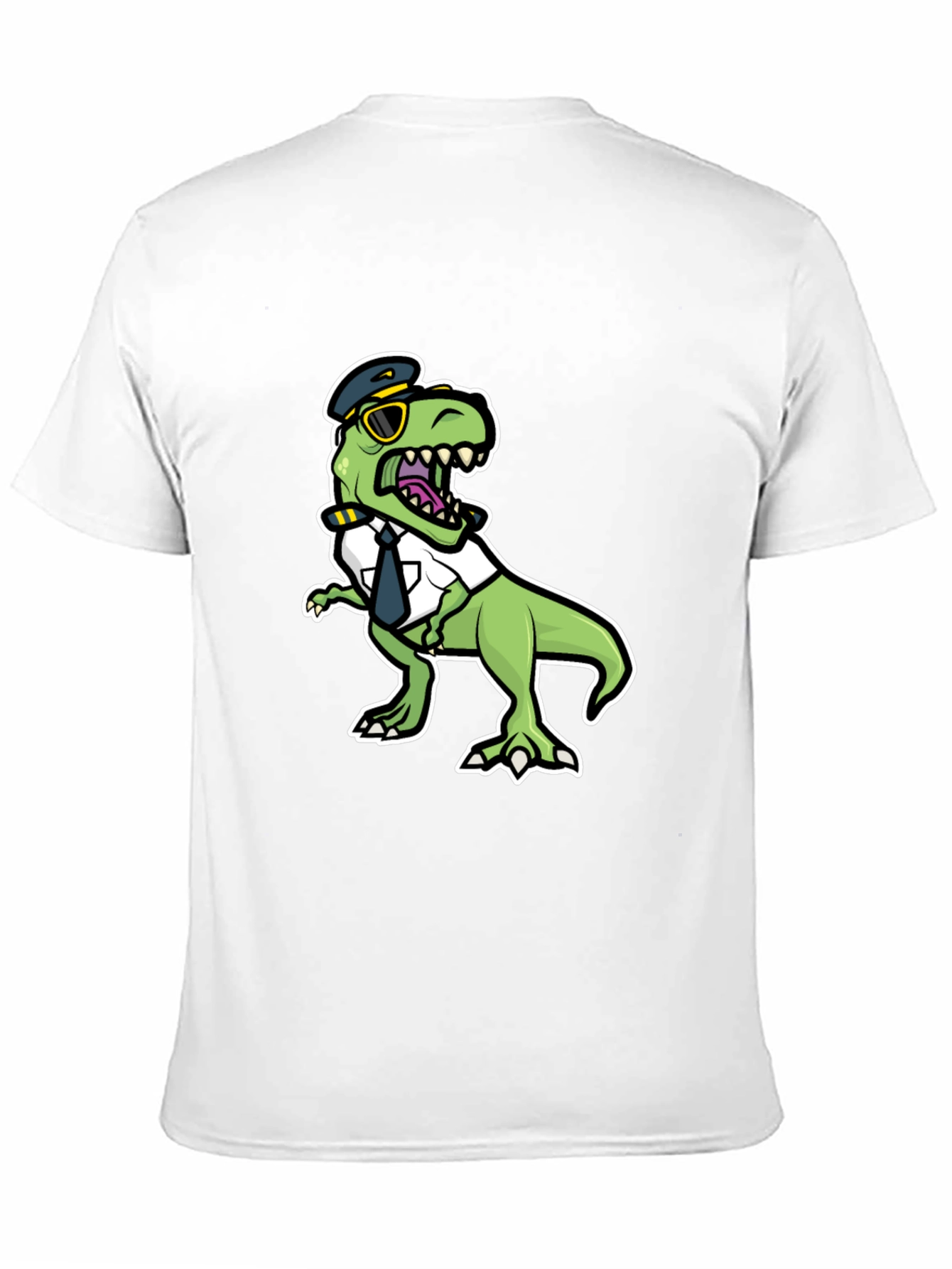 Black Pilot Dino T-Shirt - Funny Trex Aviation Tee view 11