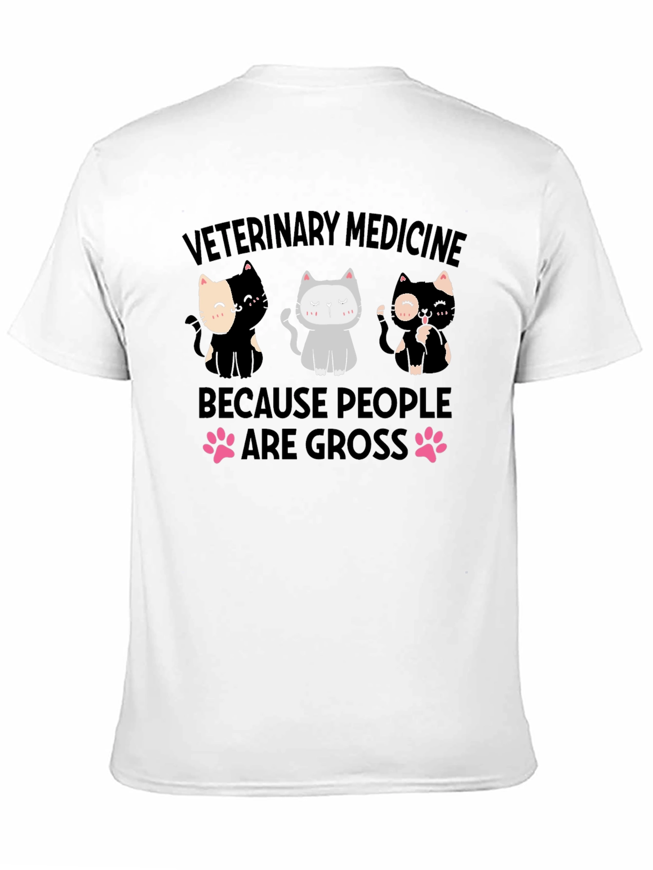 Black Veterinary Medicine Cat T-Shirt view 11