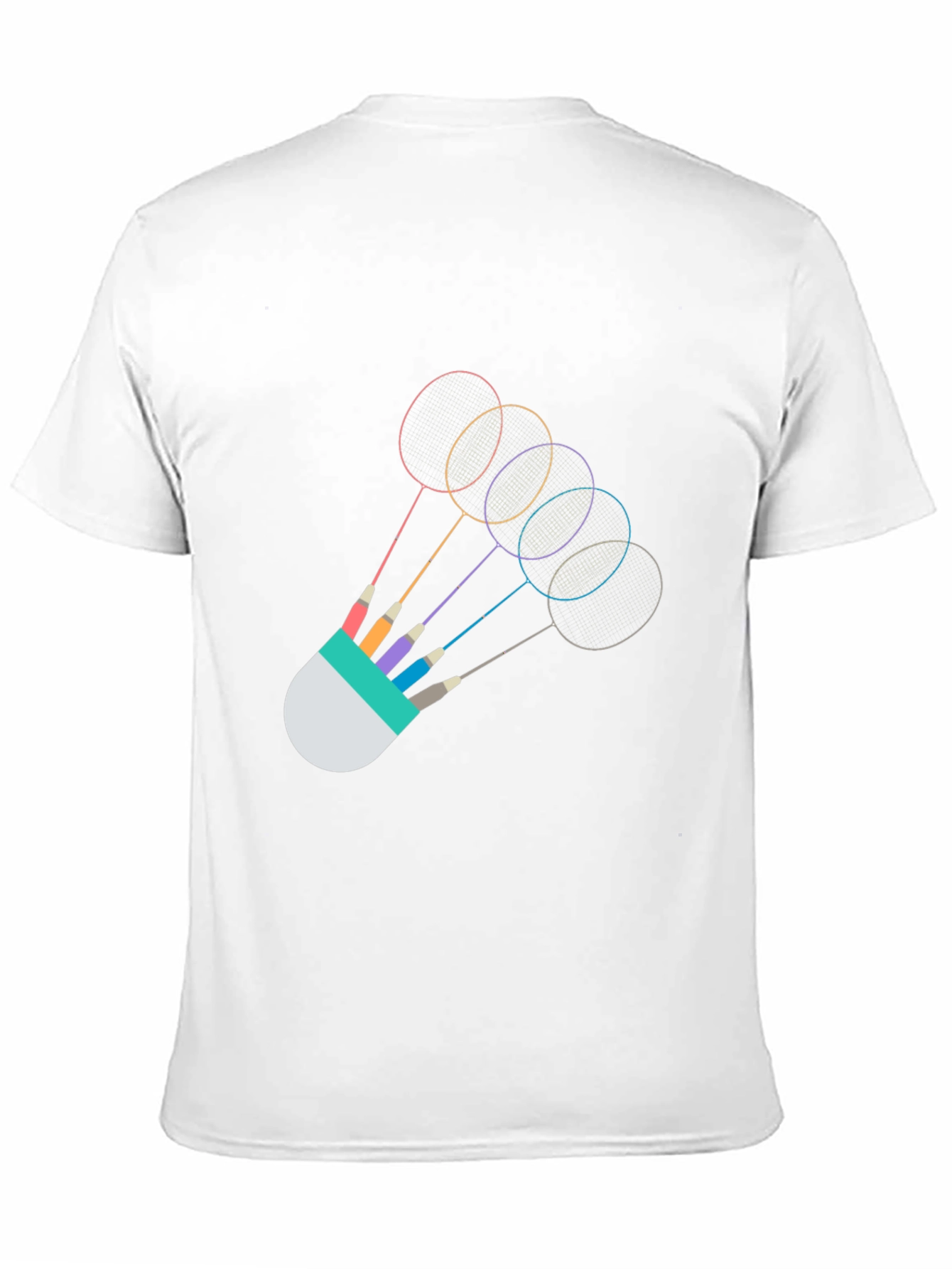 Black Badminton Rackets Graphic Tee - Unique Sportswear view 11