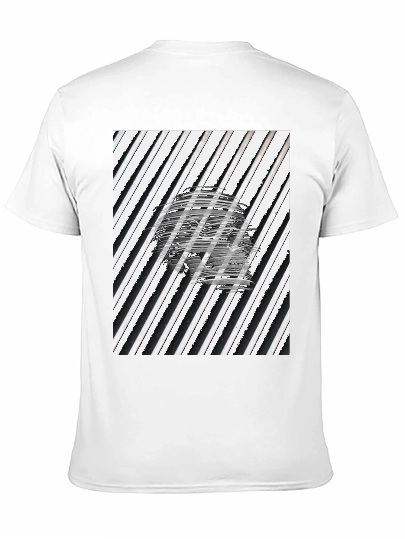 Black Abstract Skull Graphic Tee - Black Cotton T-Shirt view 11